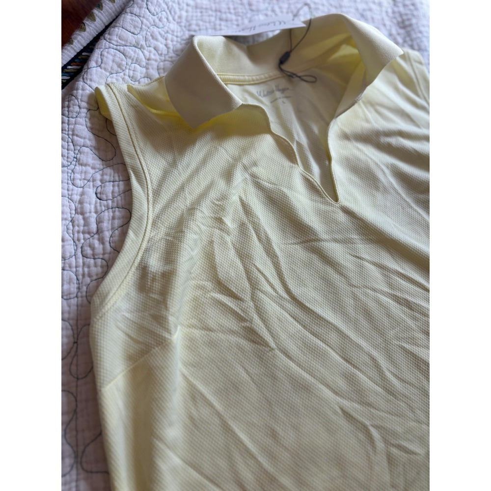 Walter Hagen Womens Sleeveless Golf Polo Shirt Lemon Sorbet Yellow Size Large - Picture 3 of 4